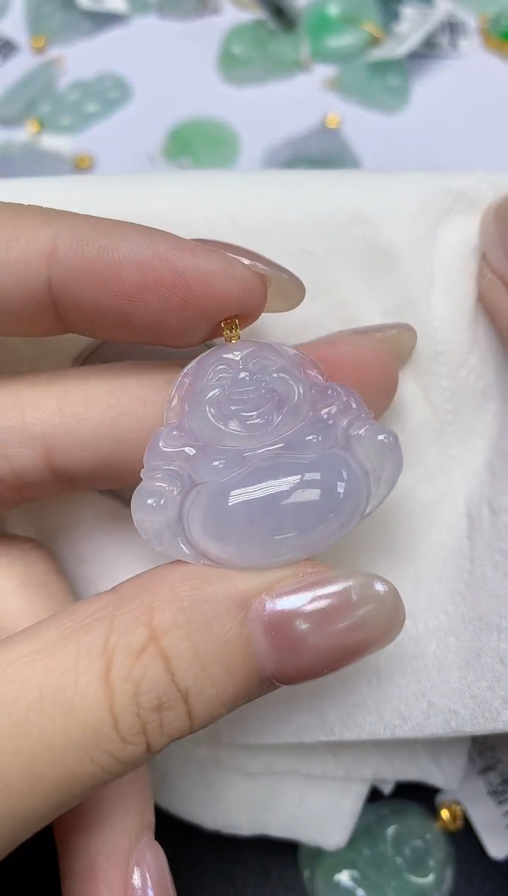 翡翠18K金镶嵌颈饰天然缅甸翡翠A货百元以上9元证书费自理