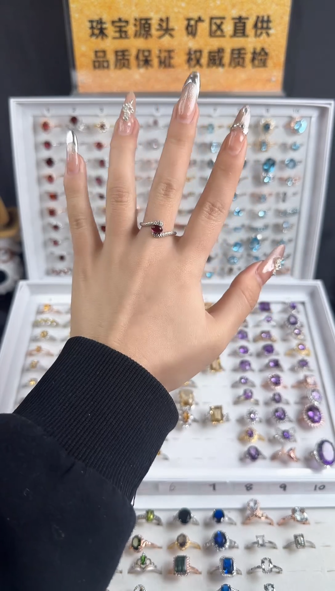 【闪购商品】水晶戒指合金紫乌牙灵蛇戒指