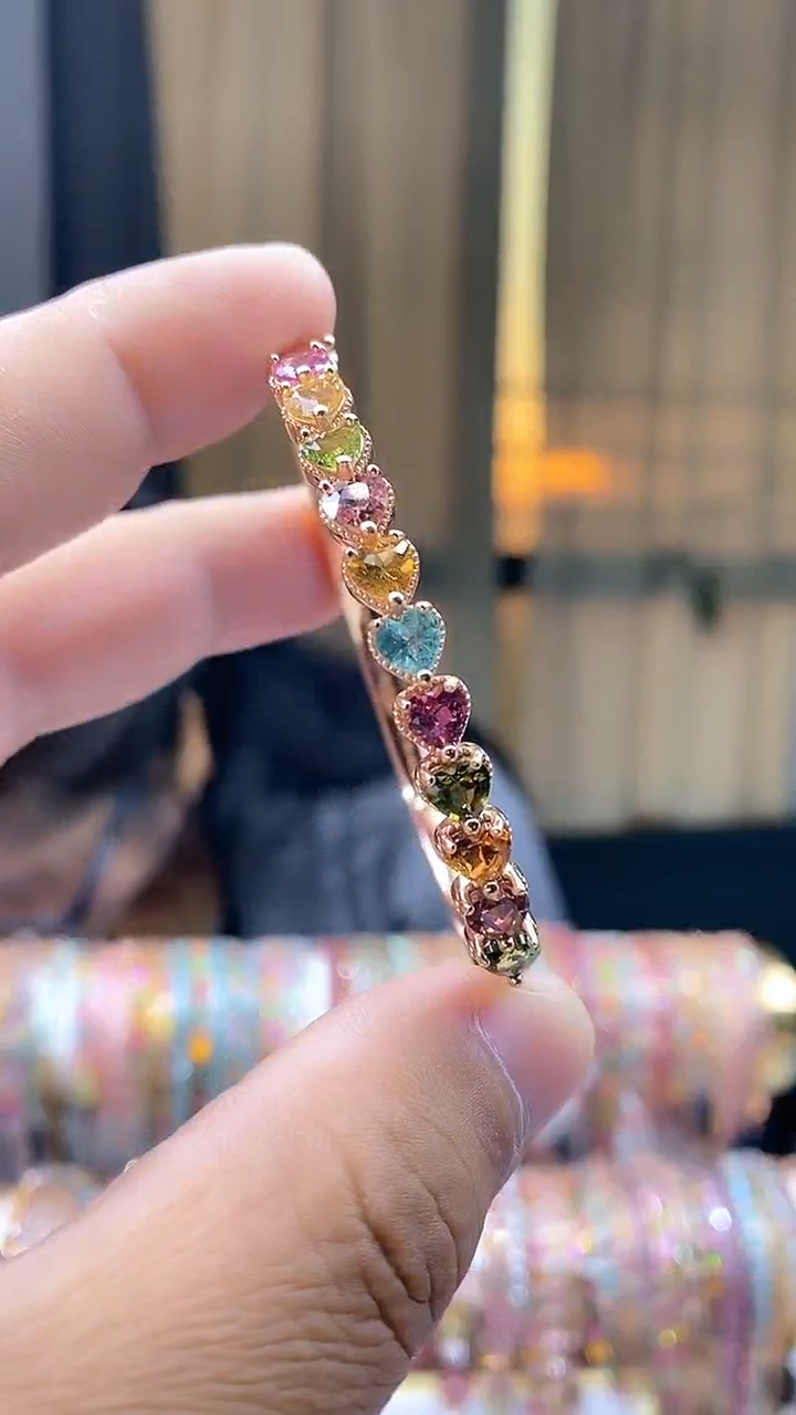 【闪购商品】碧玺手镯银S925镶嵌354345345354354