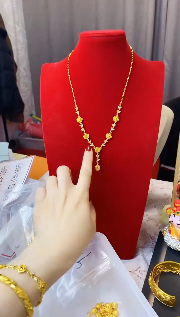 合金无046玫瑰花套链