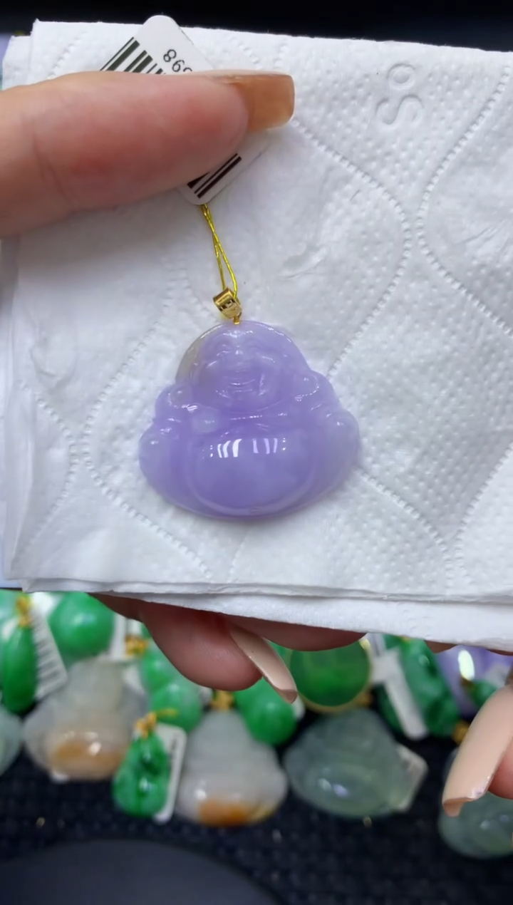 颈饰18K金镶嵌翡翠天然缅甸翡翠A货