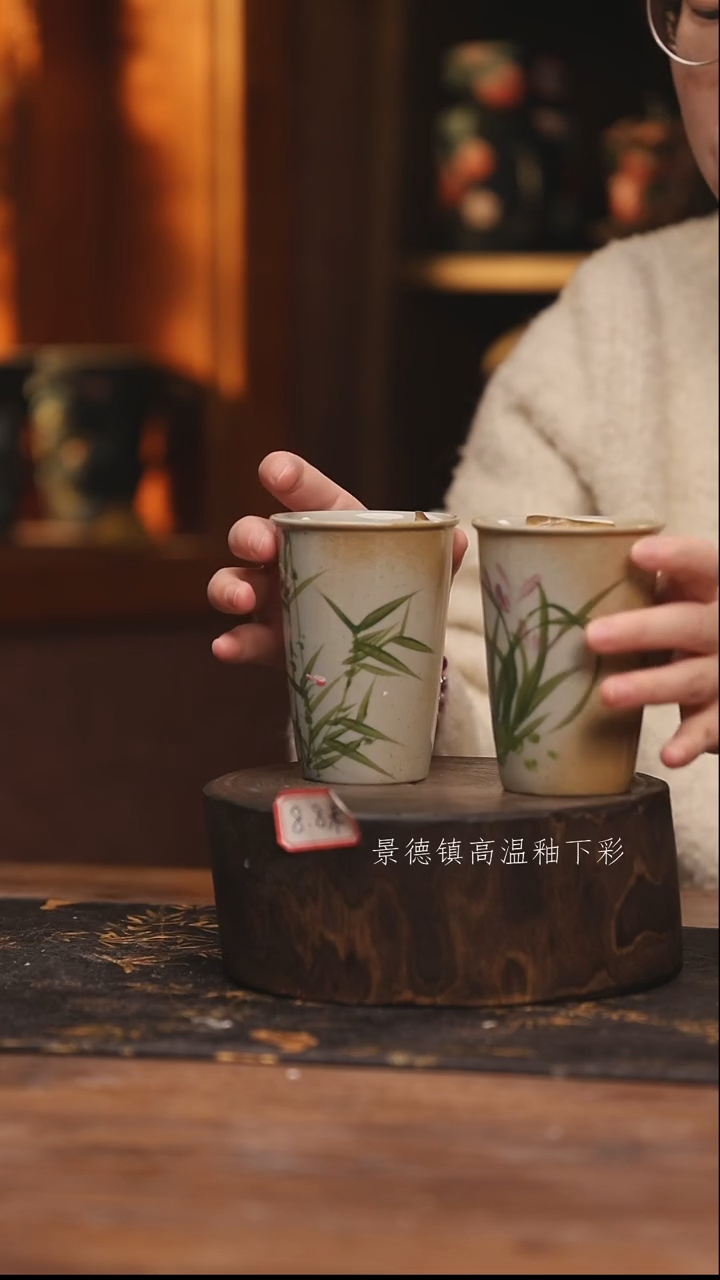 陶瓷景德镇高温釉下手绘陶瓷