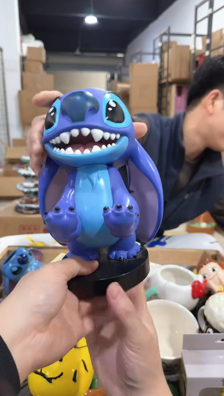 瓷片史迪仔手机支架 张嘴款