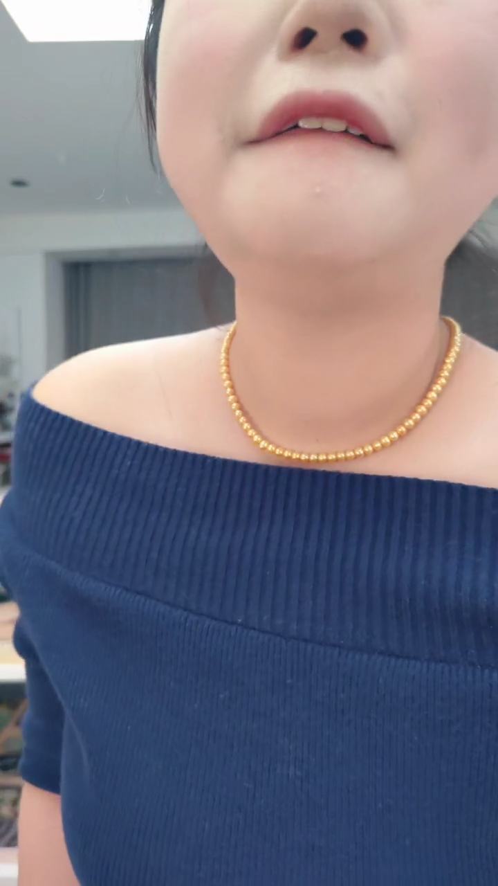 颈饰未镶嵌淡水珍珠2416黄色项链