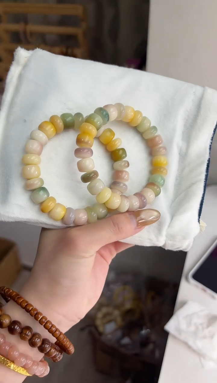 手串菩提根/象牙果沐m23紫美人花仙子玉化药片7*12mm手串