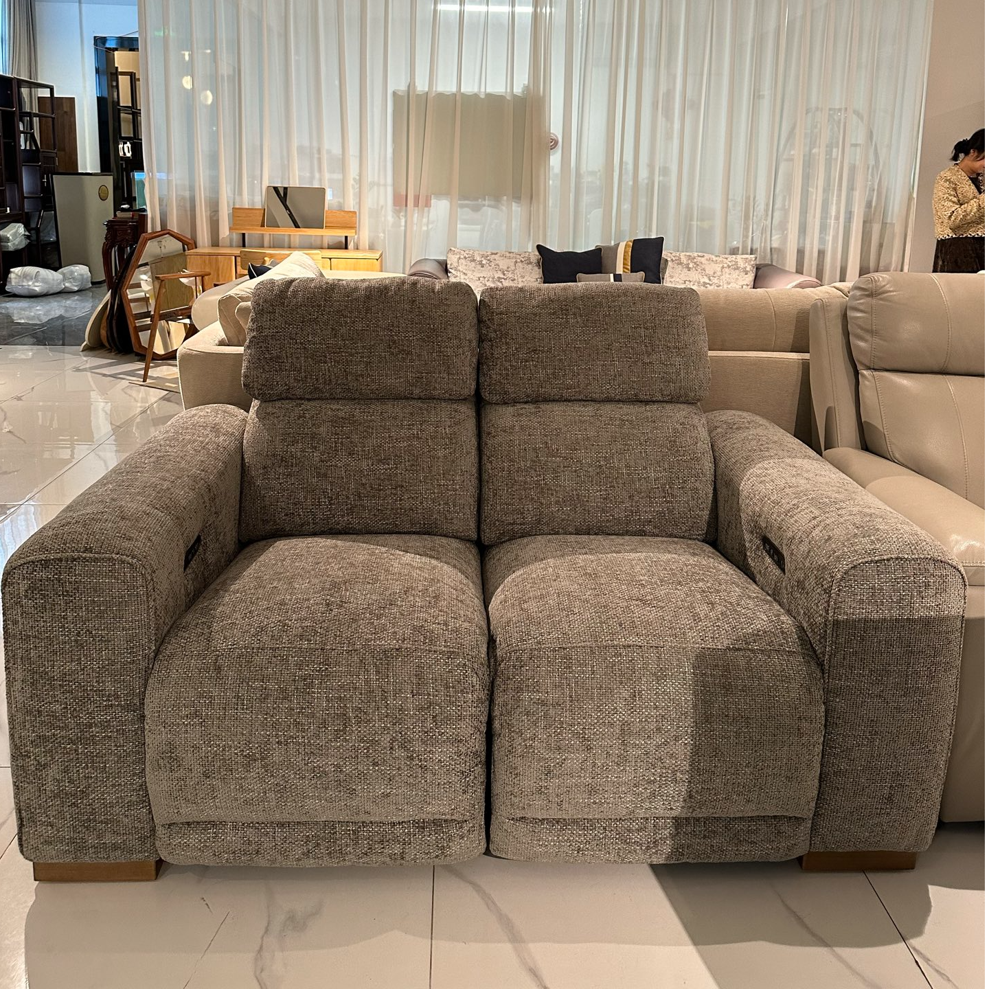 【包邮】皮瑞米尔4369两位功能高瑞布艺沙发现代简约