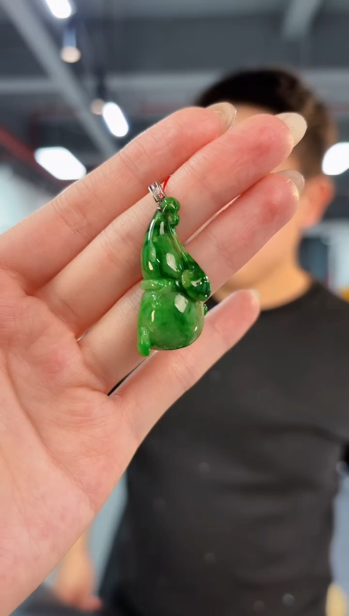 【闪购商品】翡翠颈饰18K金镶嵌缅料A货/支持复检/一件