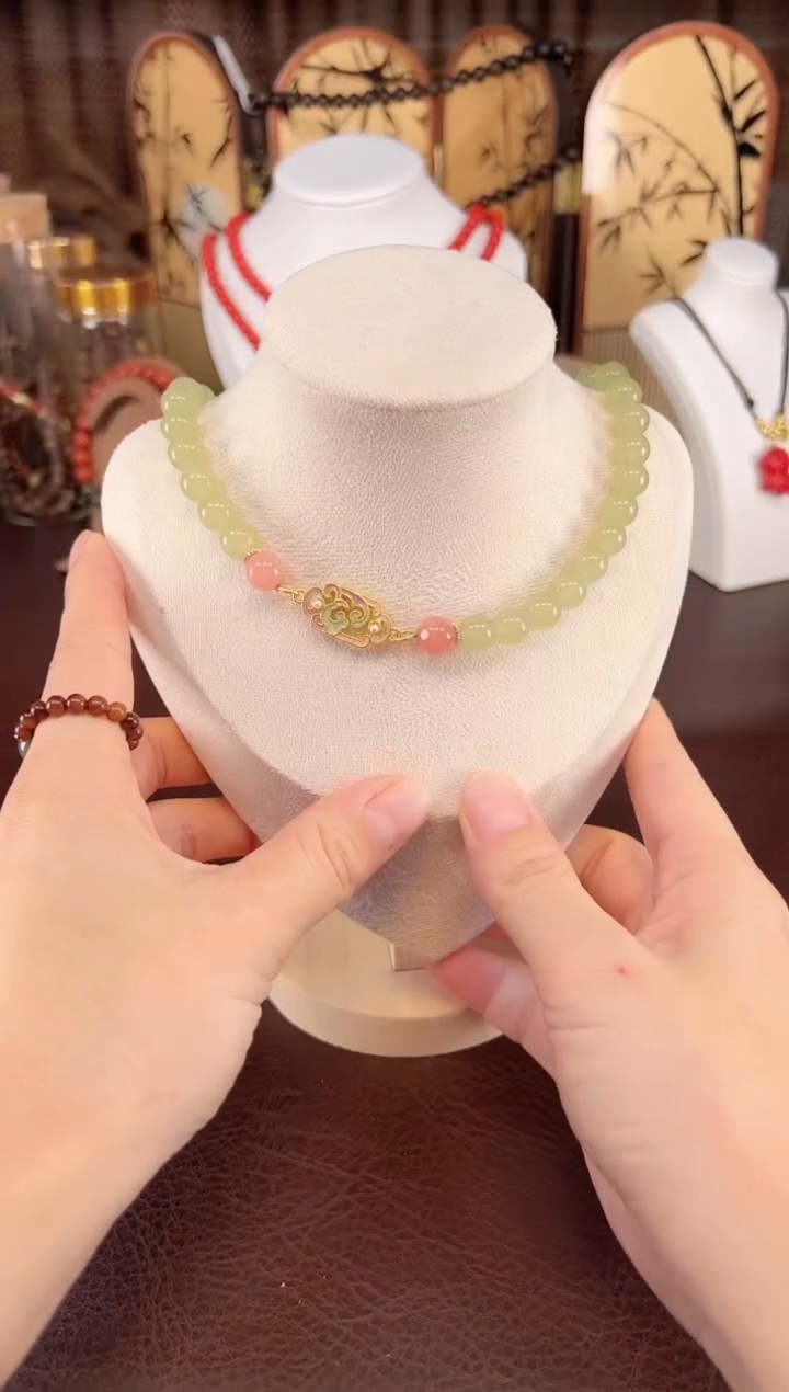 未镶嵌手链和田玉双圈祥云手串