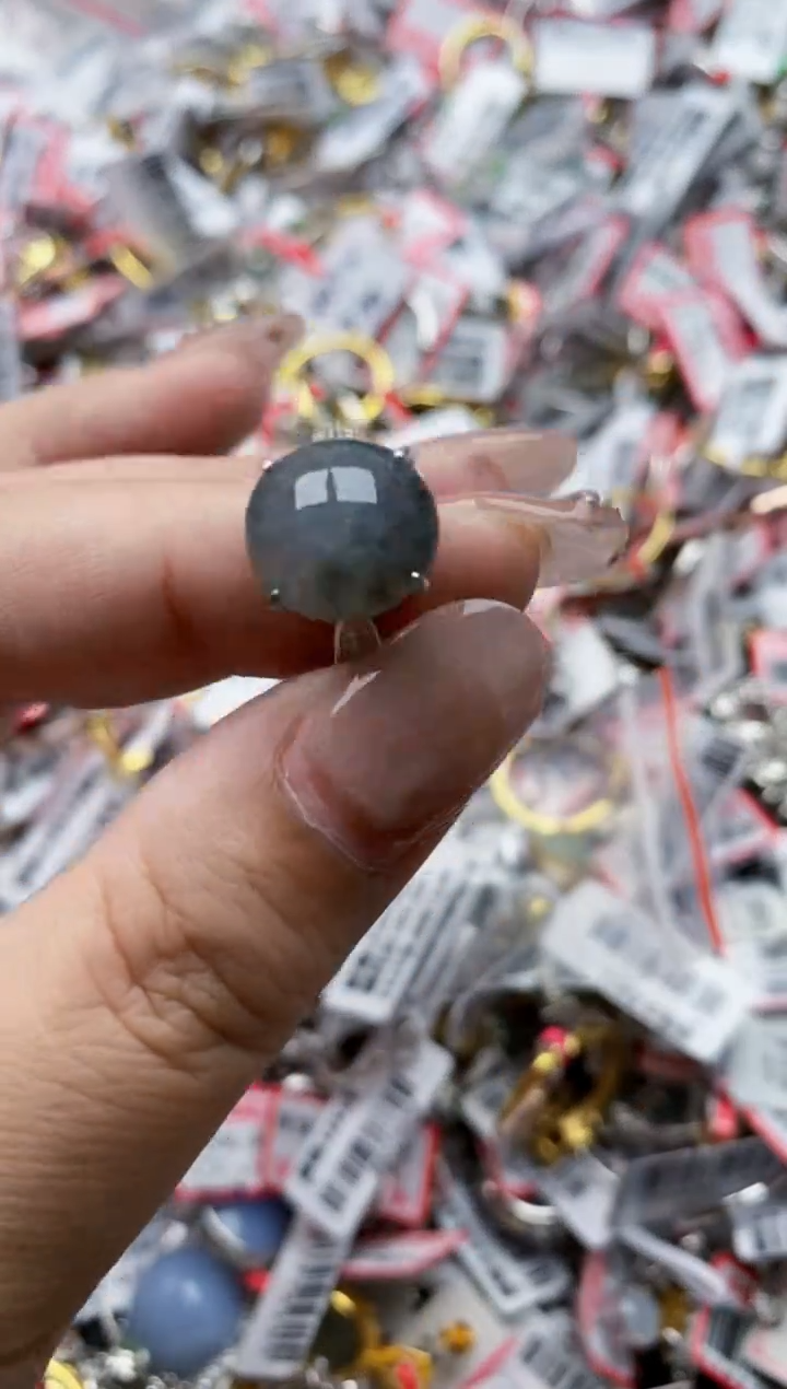 【闪购商品】翡翠戒指银S925镶嵌555555---1