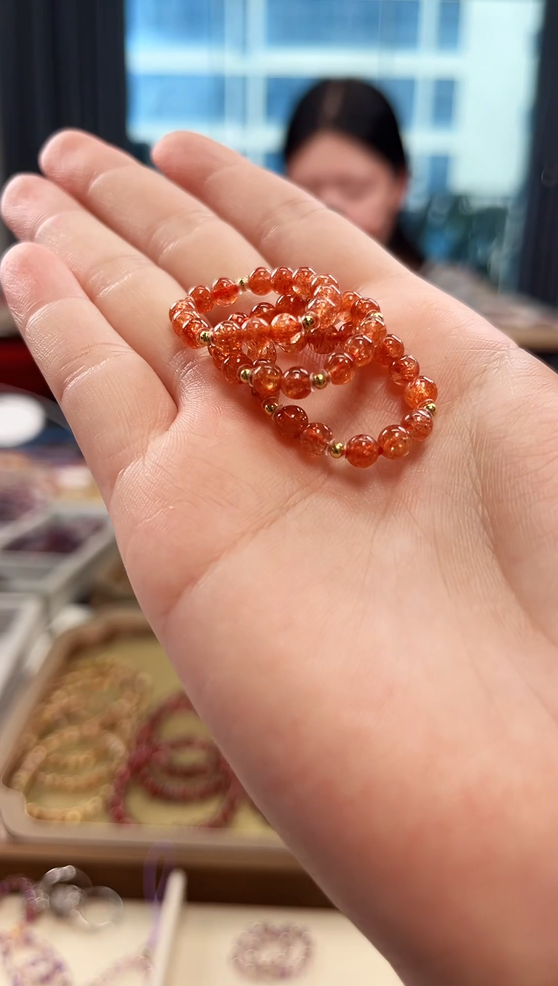 未镶嵌手串日光石金太阳戒圈4mm【多样性发一】