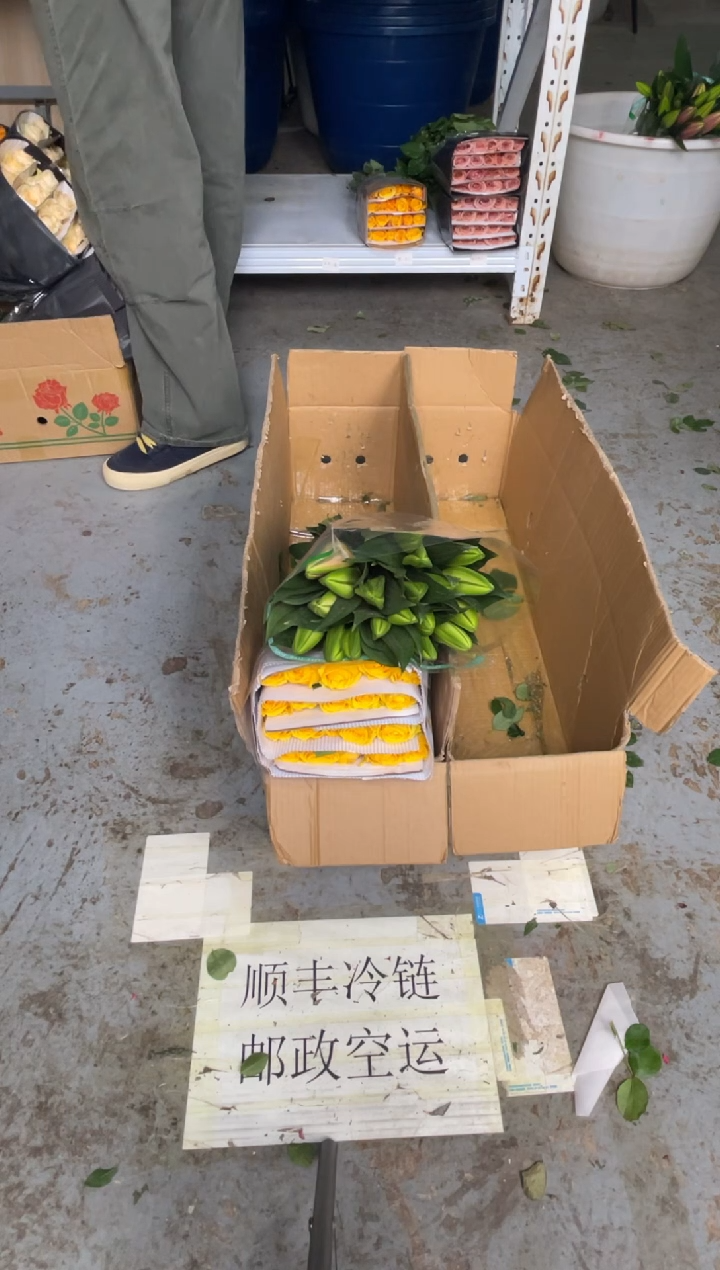 金枝20枝+粉百合10朵