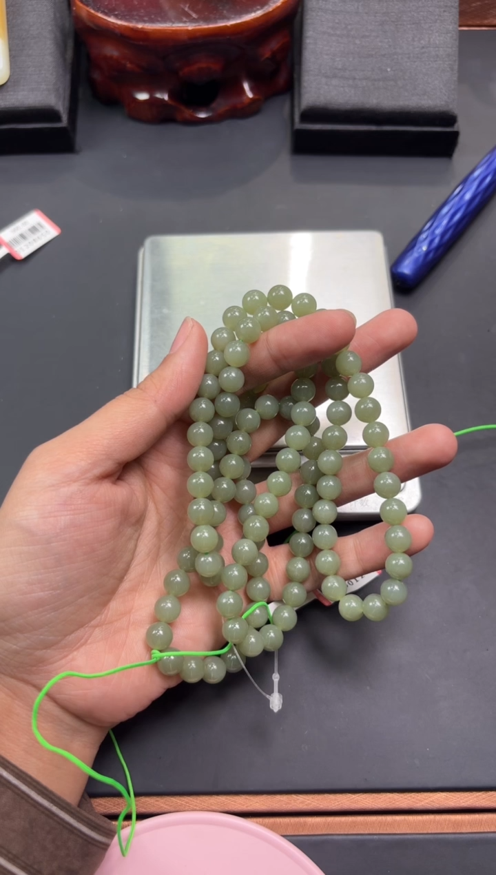 【闪购商品】和田玉项链未镶嵌若羌微色差卡8长串