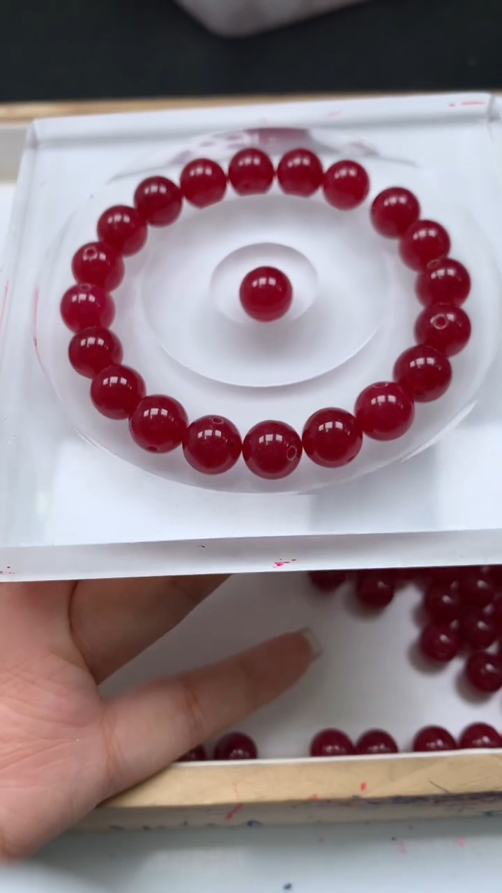未镶嵌散珠碧玺E580 鸽血红碧玺10mm10个6.8元