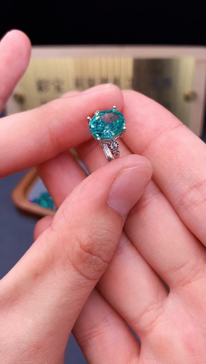 碧玺戒指银S925镶嵌.........