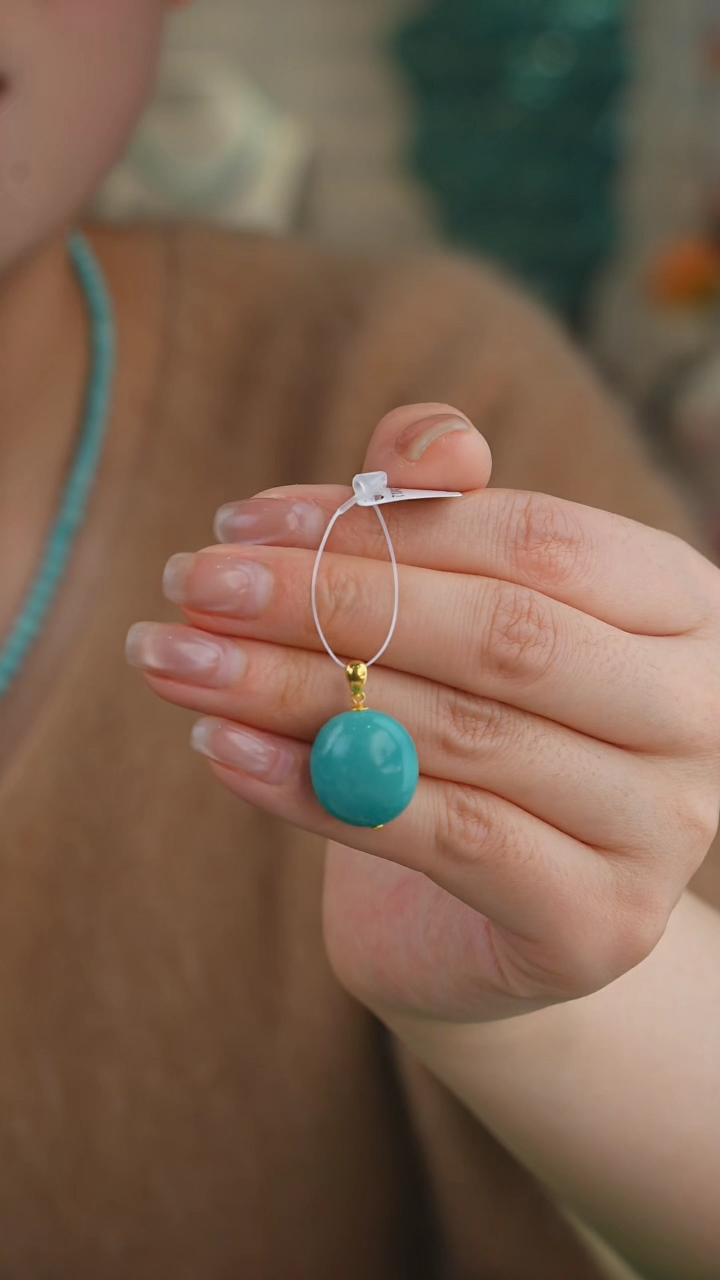 【闪购商品】绿松石吊坠(不含链)18K金镶嵌1