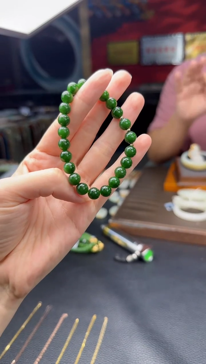 手串未镶嵌和田玉碧玉单圈手串