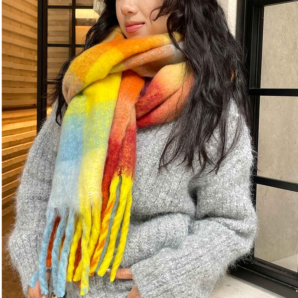 妖精的口袋冬季活泼亮色围巾