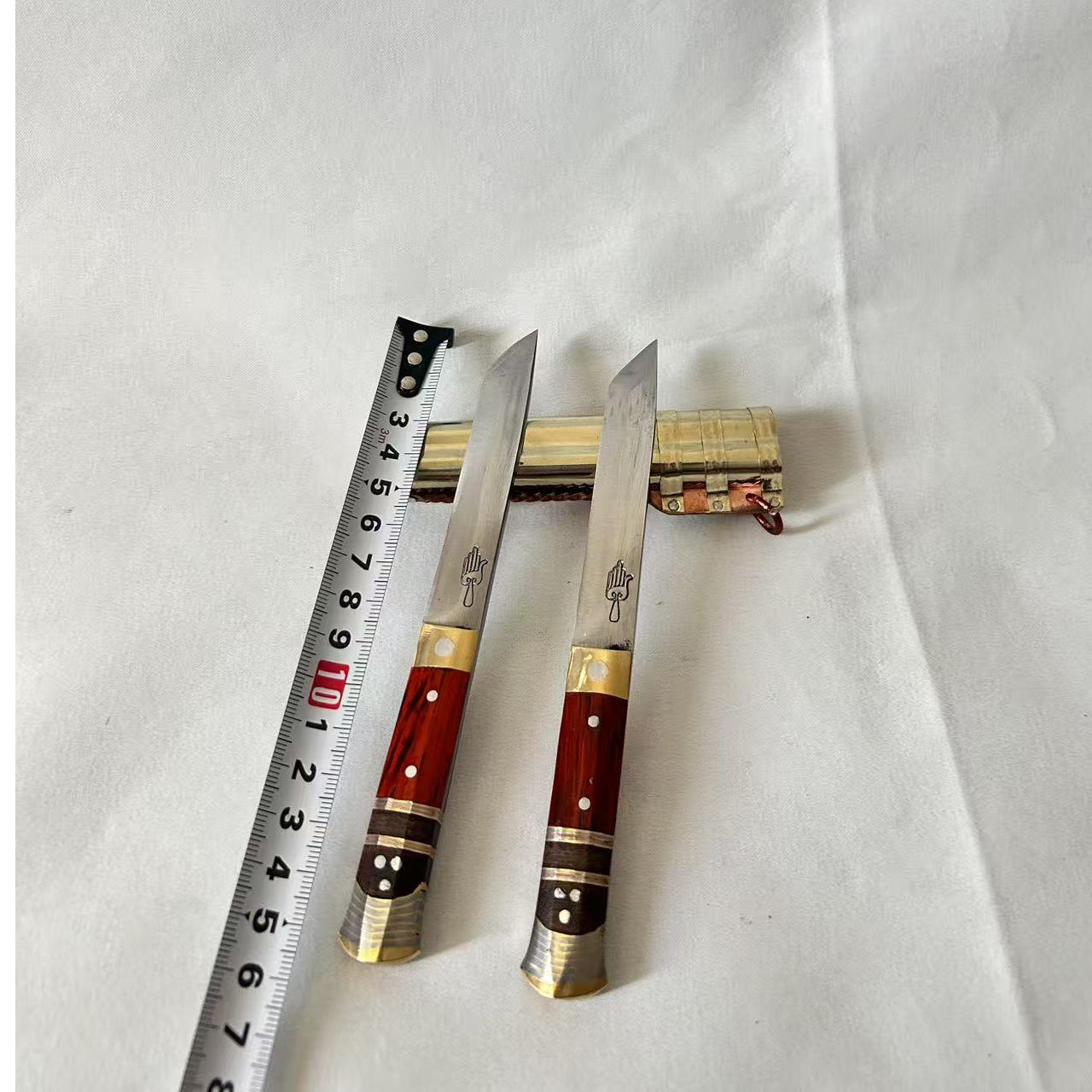 大河家保安族工艺黄铜鞘吃肉小双刀