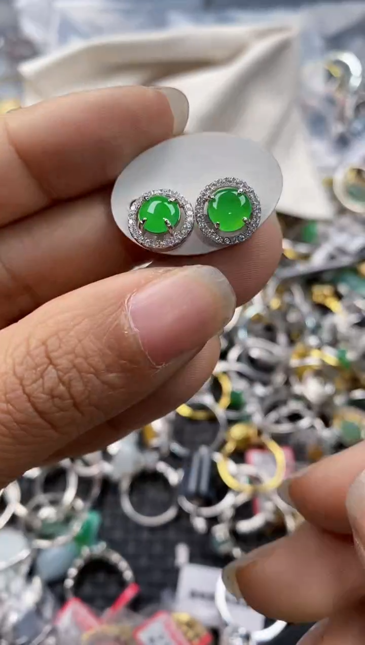 银S925镶嵌戒指翡翠11-11---9