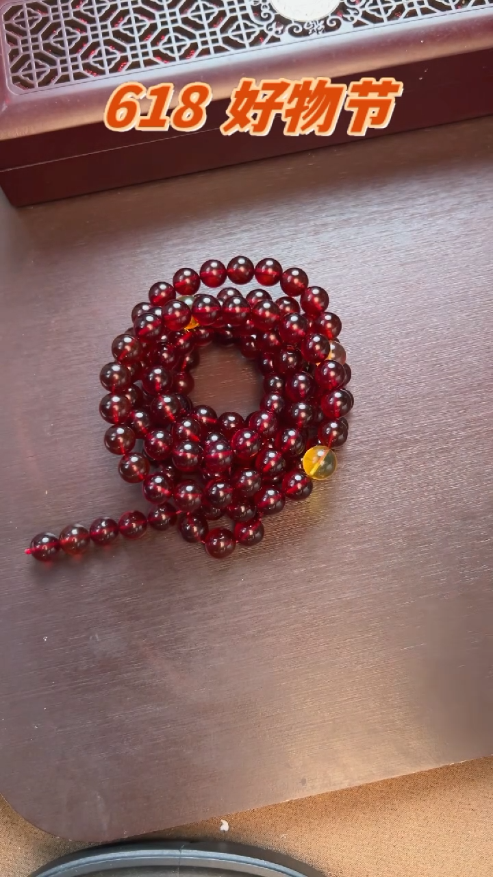 未镶嵌颈饰琥珀血珀108珠10mm