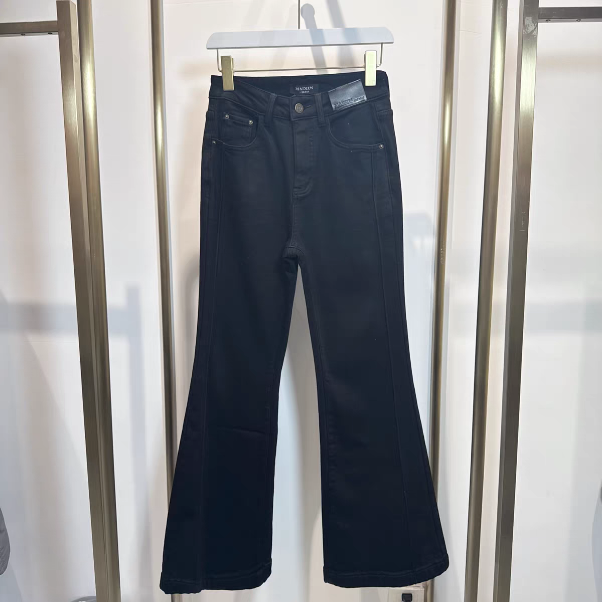 麦寻女装冬季新款KCNLS31Y高腰微喇加绒加厚时尚显瘦裤长103左右