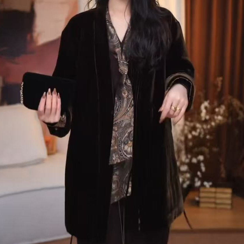 B【黎苑】新中式复古显瘦春秋宽松国风休闲潮流西装百搭棉服