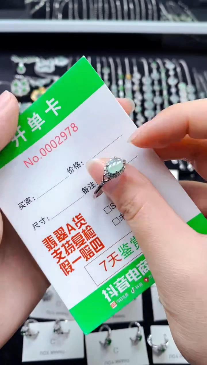 【闪购商品】翡翠戒指银S925镶嵌2978