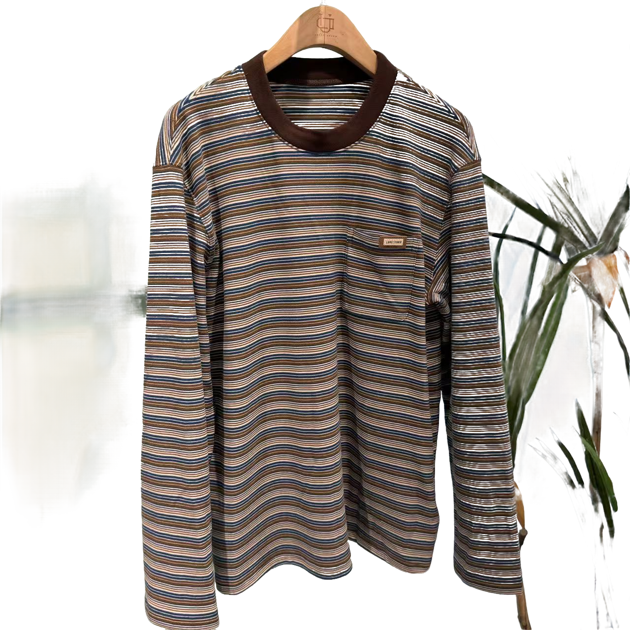 【辰美优选】柚丁/27575冬季新款休闲条纹百搭长袖针织衫