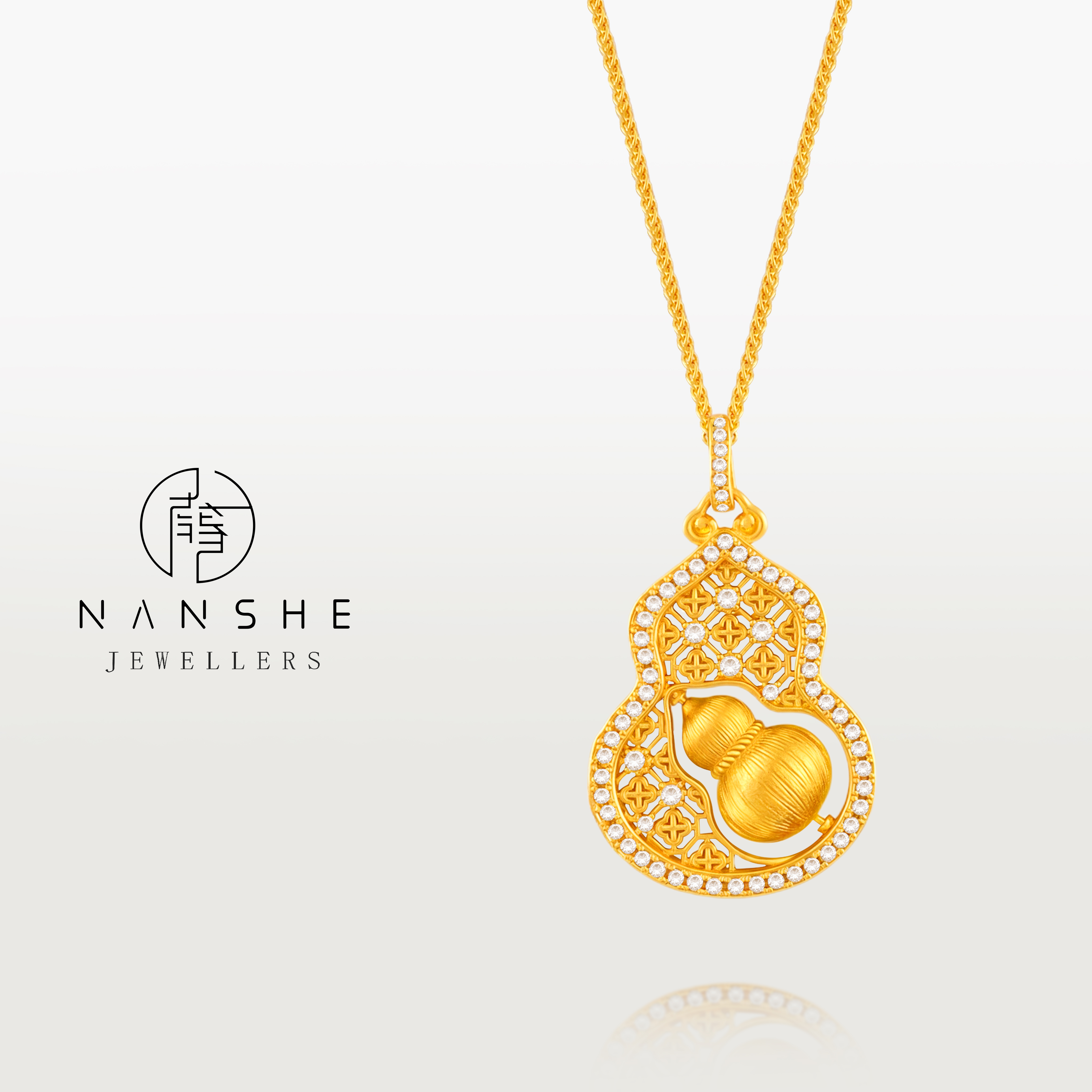 NANSHEN南奢 新中式【锦窗福葫】花丝可转动葫芦项链L1997