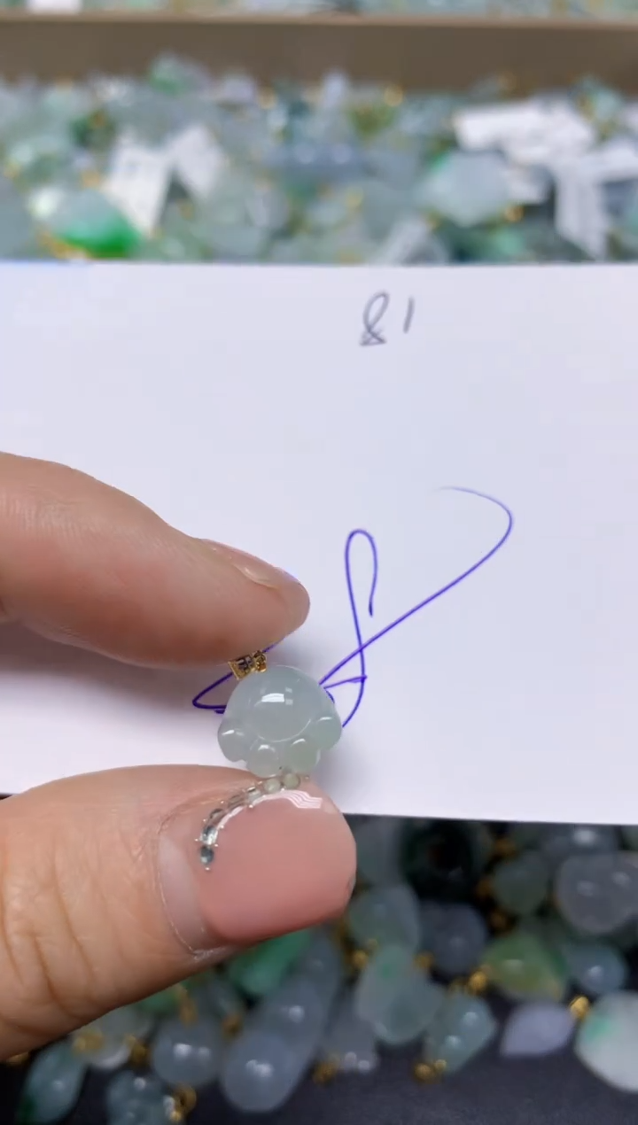 【闪购商品】翡翠挂件18K金镶嵌 天然翡翠A货