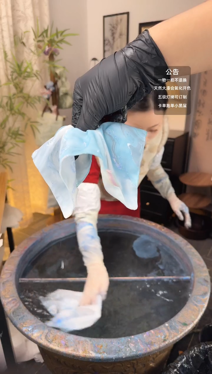 47 青色 方巾发圈