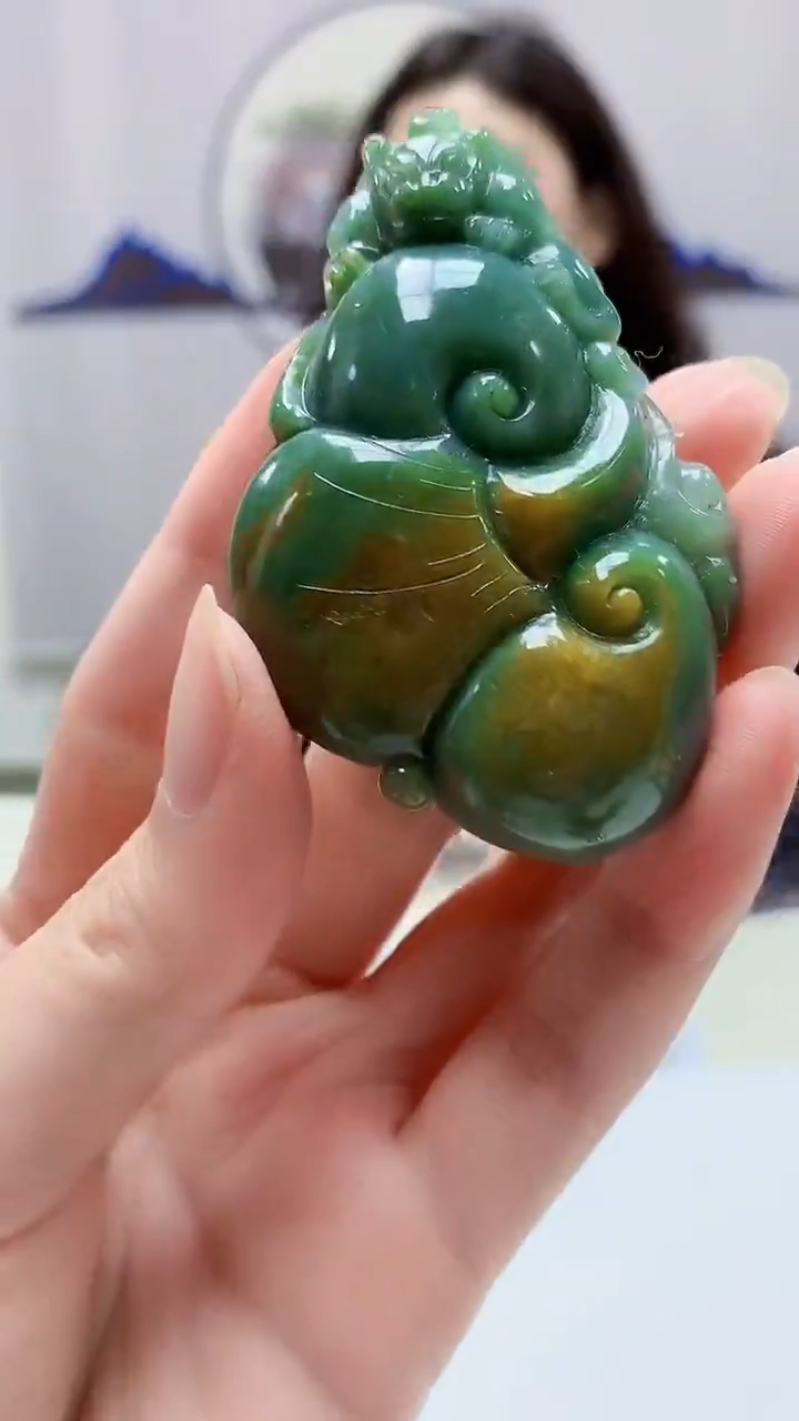 【闪购商品】定制翡翠未镶嵌4829zm-毛货挂件如意50