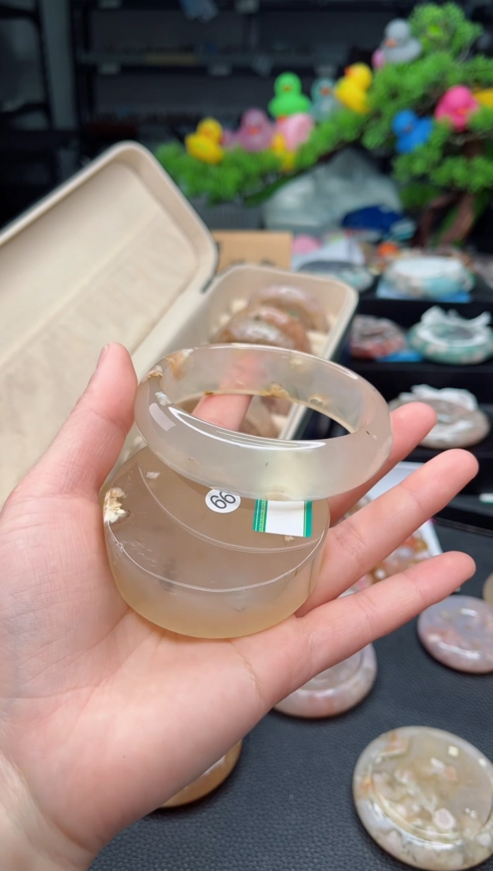 【闪购商品】石英质玉未镶嵌手镯65圈口（赠品镯心）66