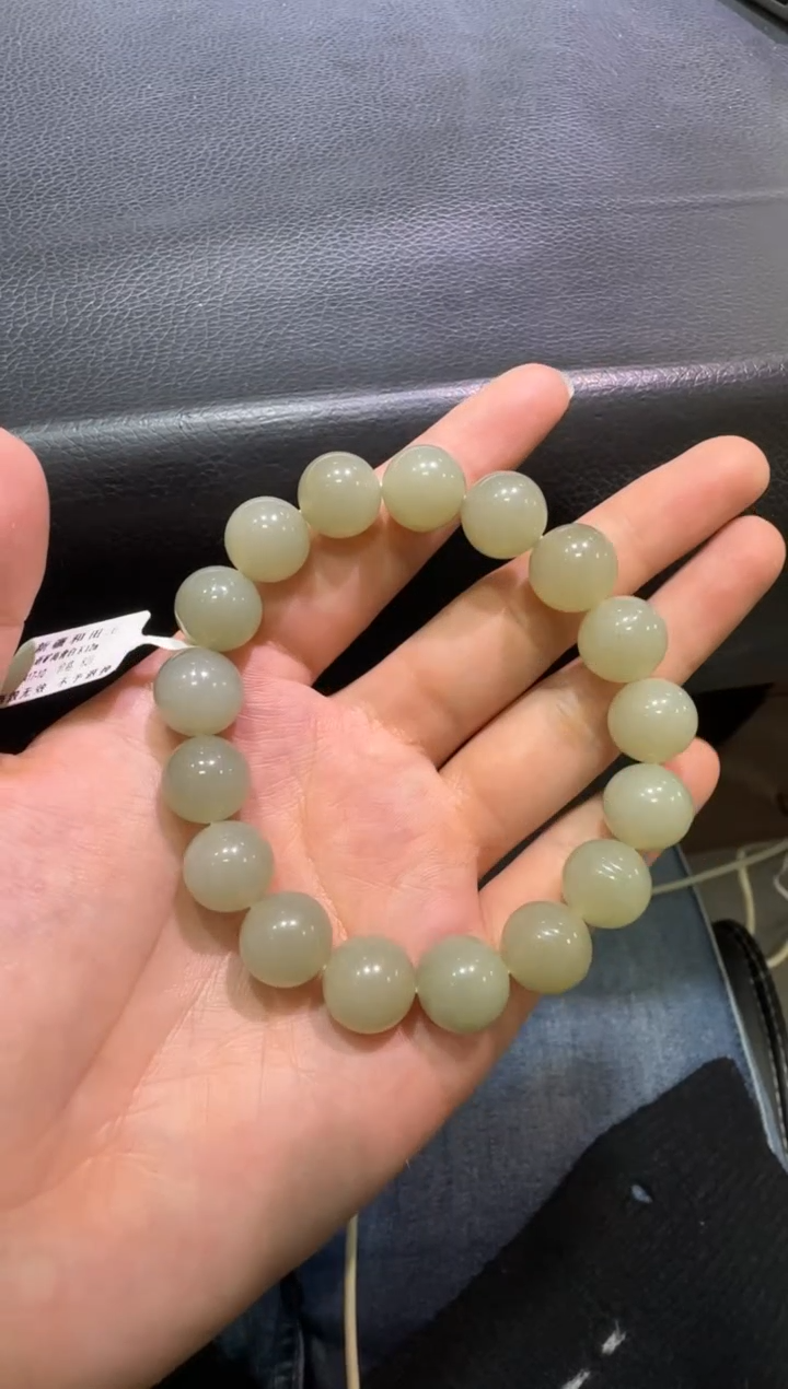 未镶嵌手串和田玉且末近况高清白手串（产地直发）