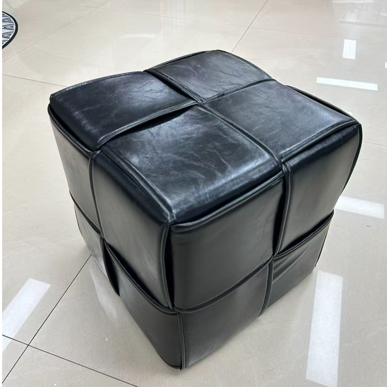 设计法式面料工艺脚踏沙发凳轻奢皮沙发创意磨砂皮艺客厅意式
