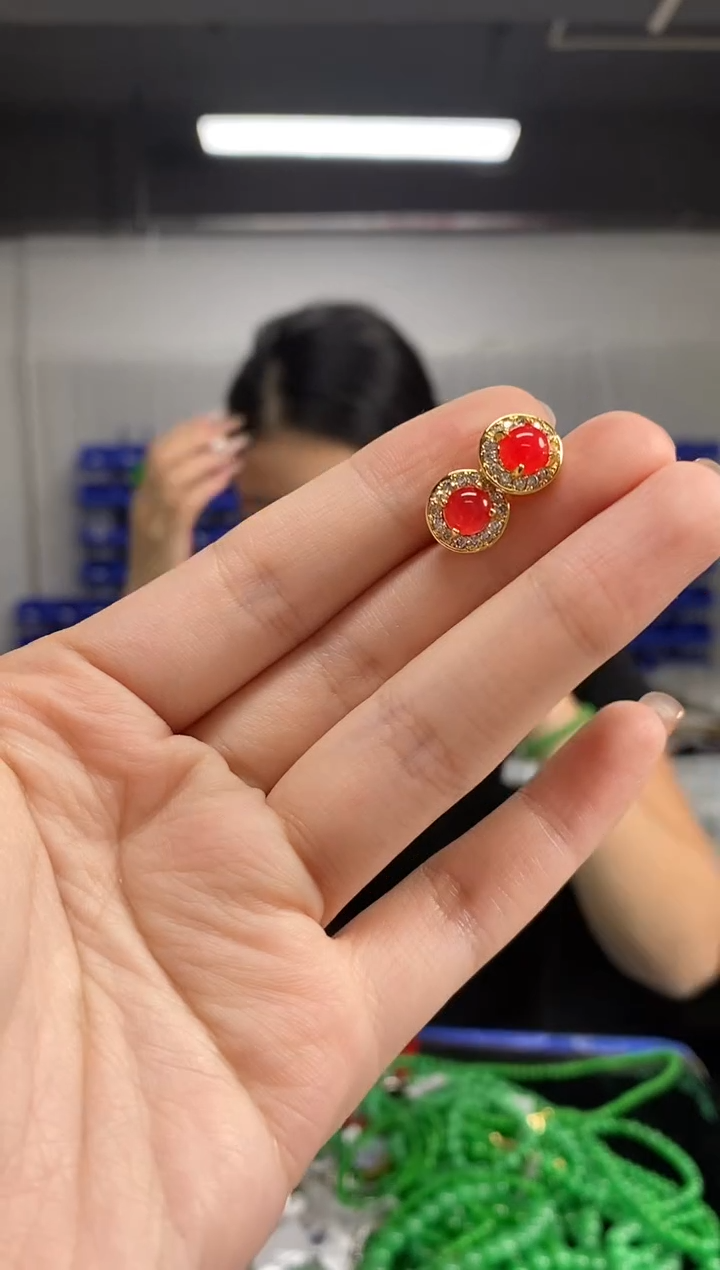 未镶嵌南红玛瑙耳饰闪购链接  多样性发其一颜色微差