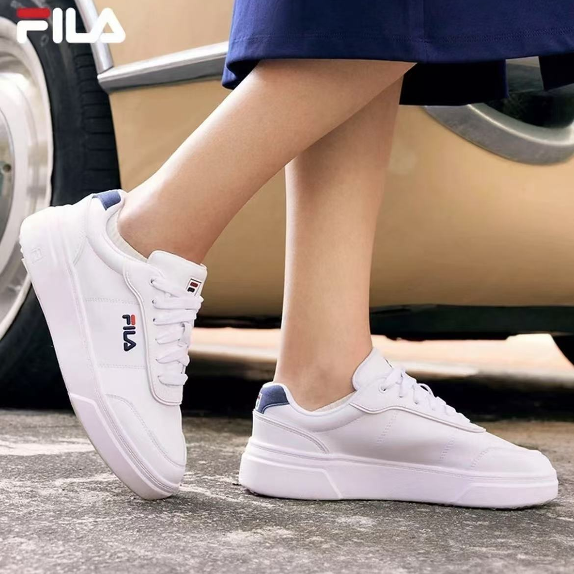 斐乐局点情侣板鞋新款运动休闲轻便半拖低帮小白鞋F12M031303F