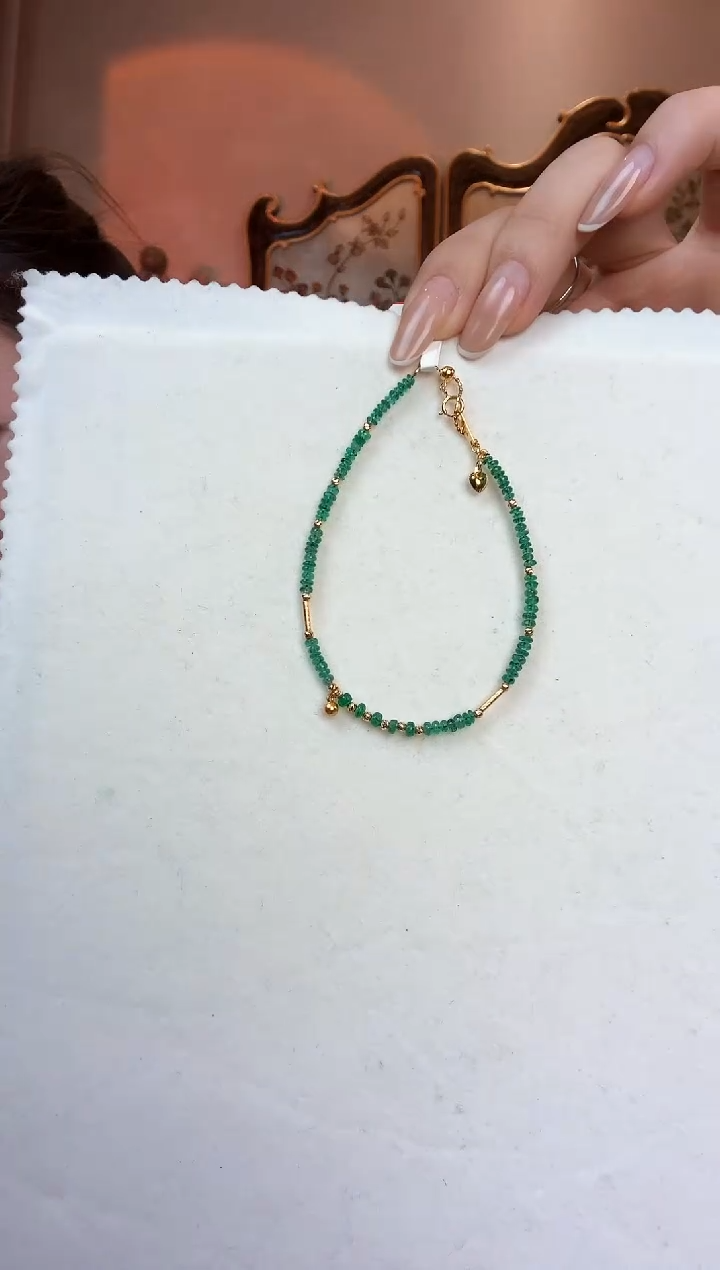 【闪购商品】祖母绿手链未镶嵌18K金祖母绿手链