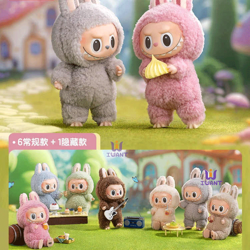 心动马卡龙系列盲盒搪胶脸毛绒公仔可挂件