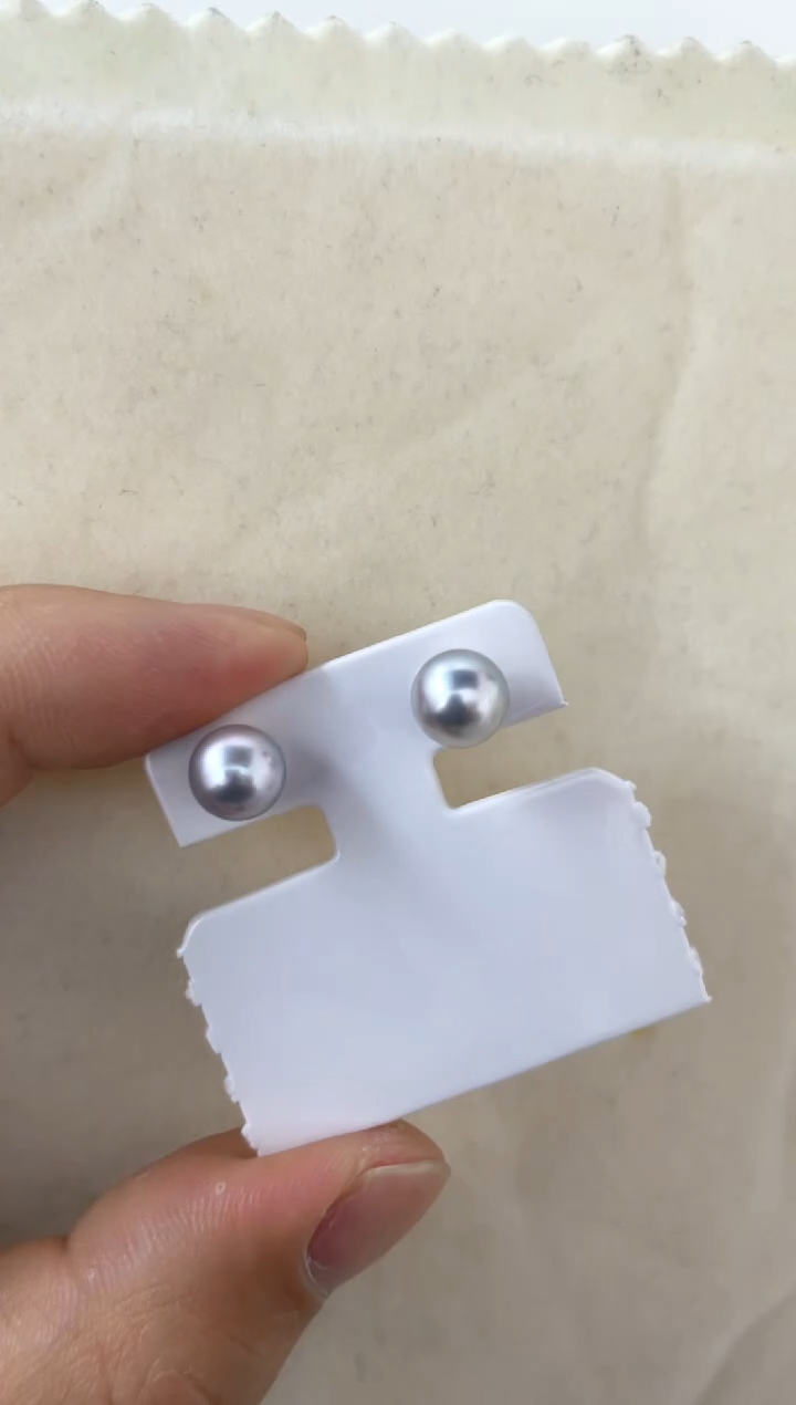 【闪购商品】海水珍珠耳饰18K金镶嵌耳钉7-8