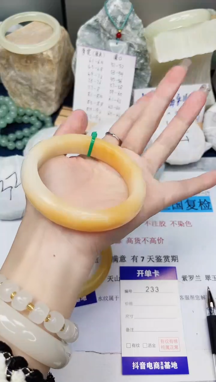 【闪购商品】石英质玉手镯未镶嵌233-财气镯-圈口63
