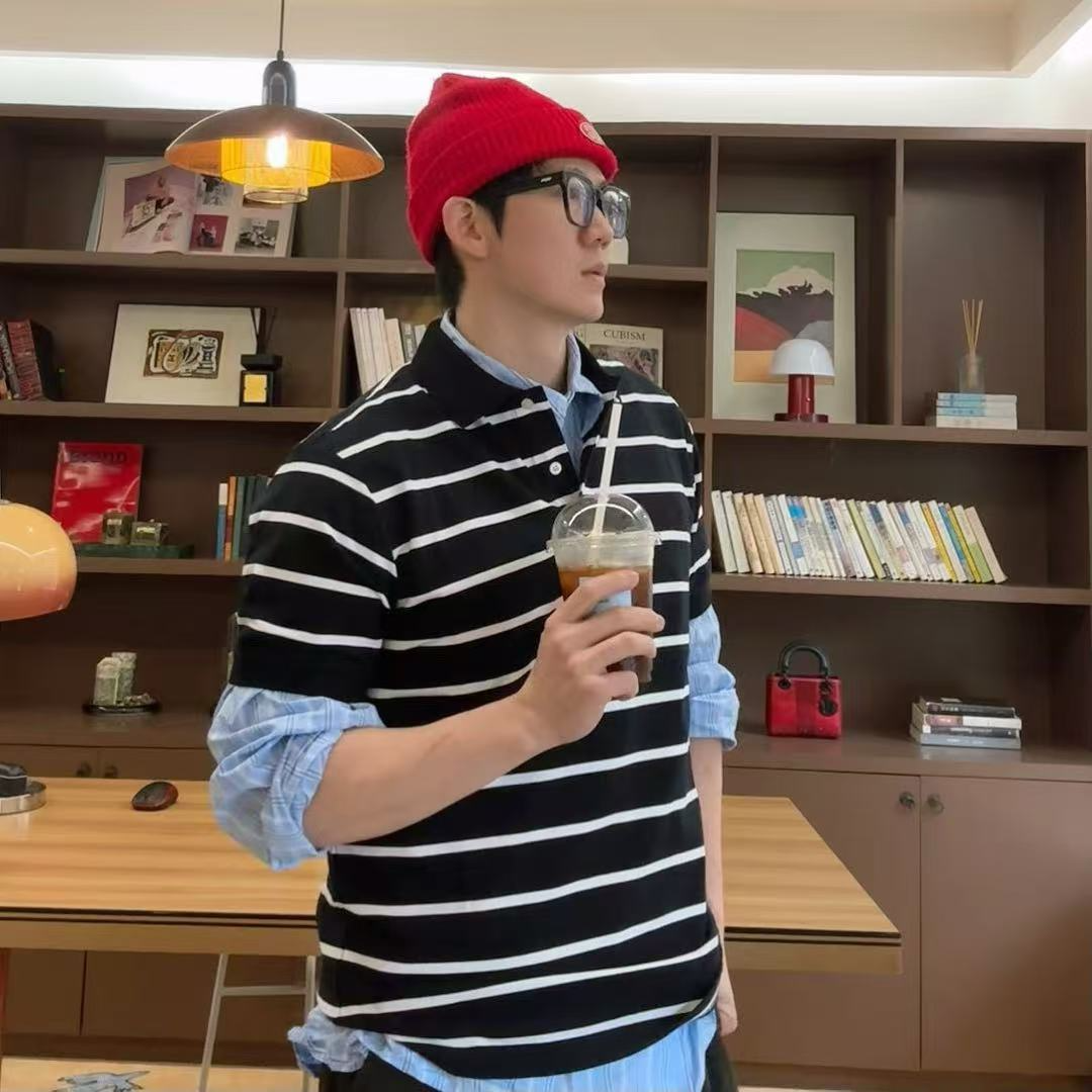 就很帅短袖条纹夏季持久如新Polo衫简约商务休闲学院风