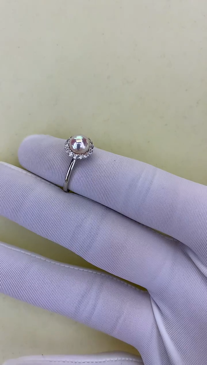 银S925镶嵌DA海水珍珠 GD035 戒指 6-7