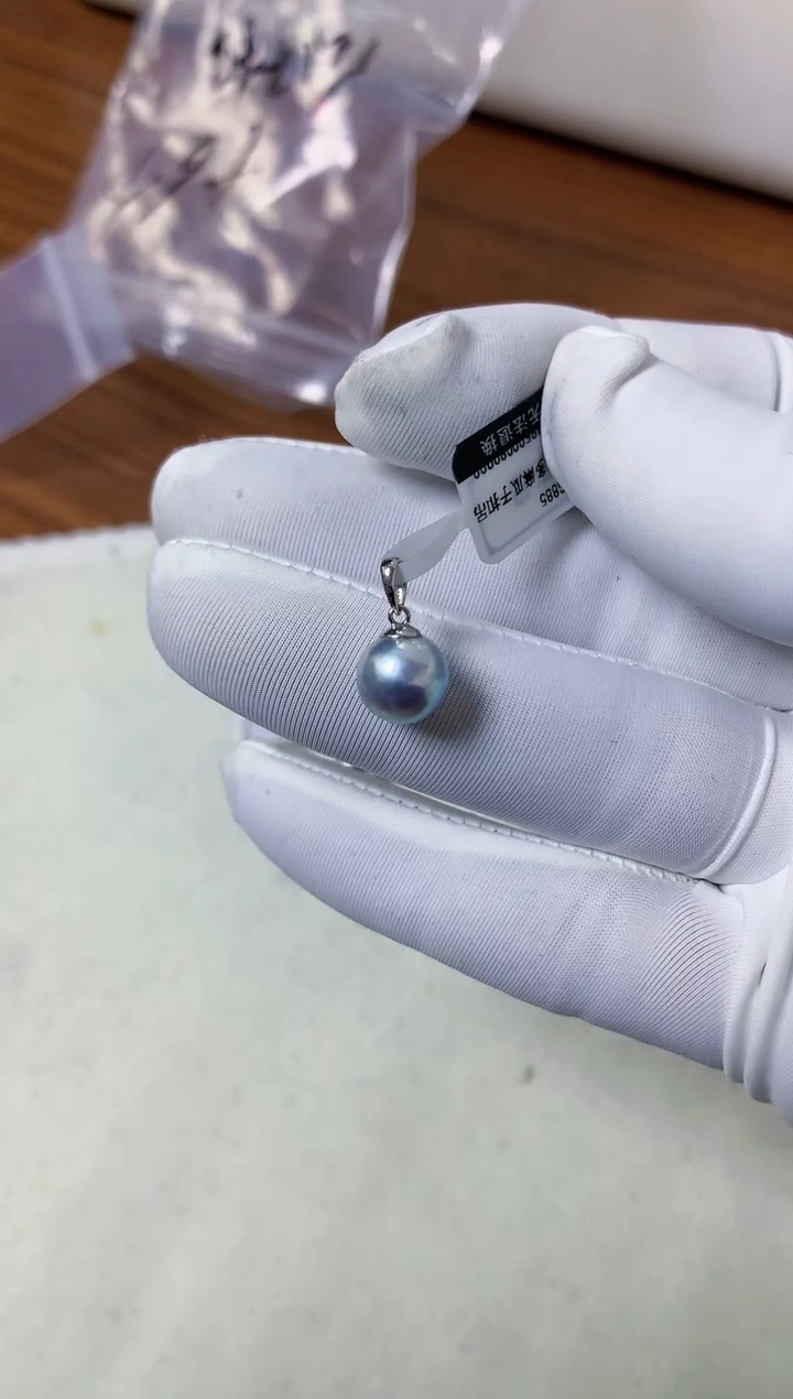 【闪购商品】海水珍珠sp18K金镶嵌8-9真多麻色瓜子扣