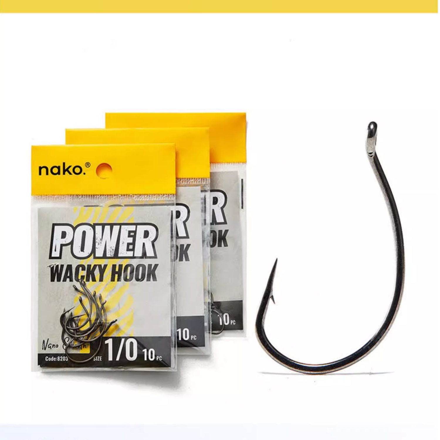 NAKO强力型WACKY精细倒钓钩无铅面条虫路亚软饵软虫钩倒吊曲柄钩