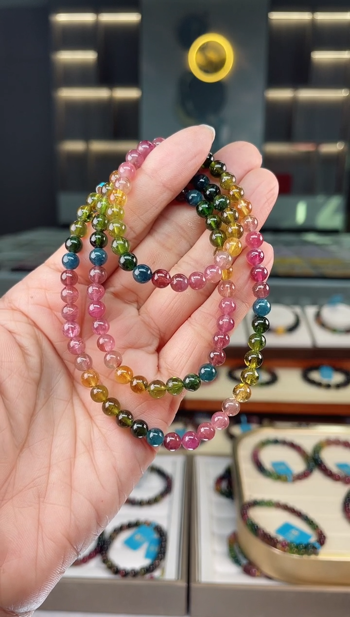 【闪购商品】碧玺三圈手串未镶嵌（多样性发一条）Q