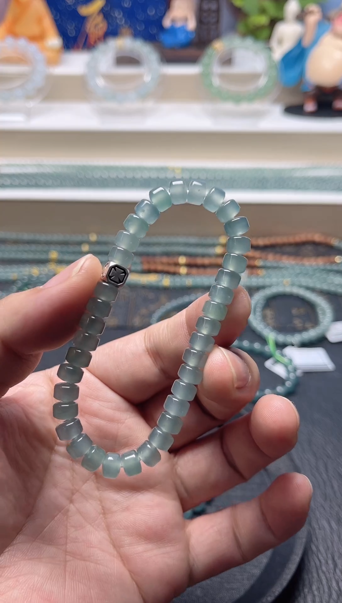 未镶嵌手串翡翠天然危地马拉翡翠A货手串卡7左右