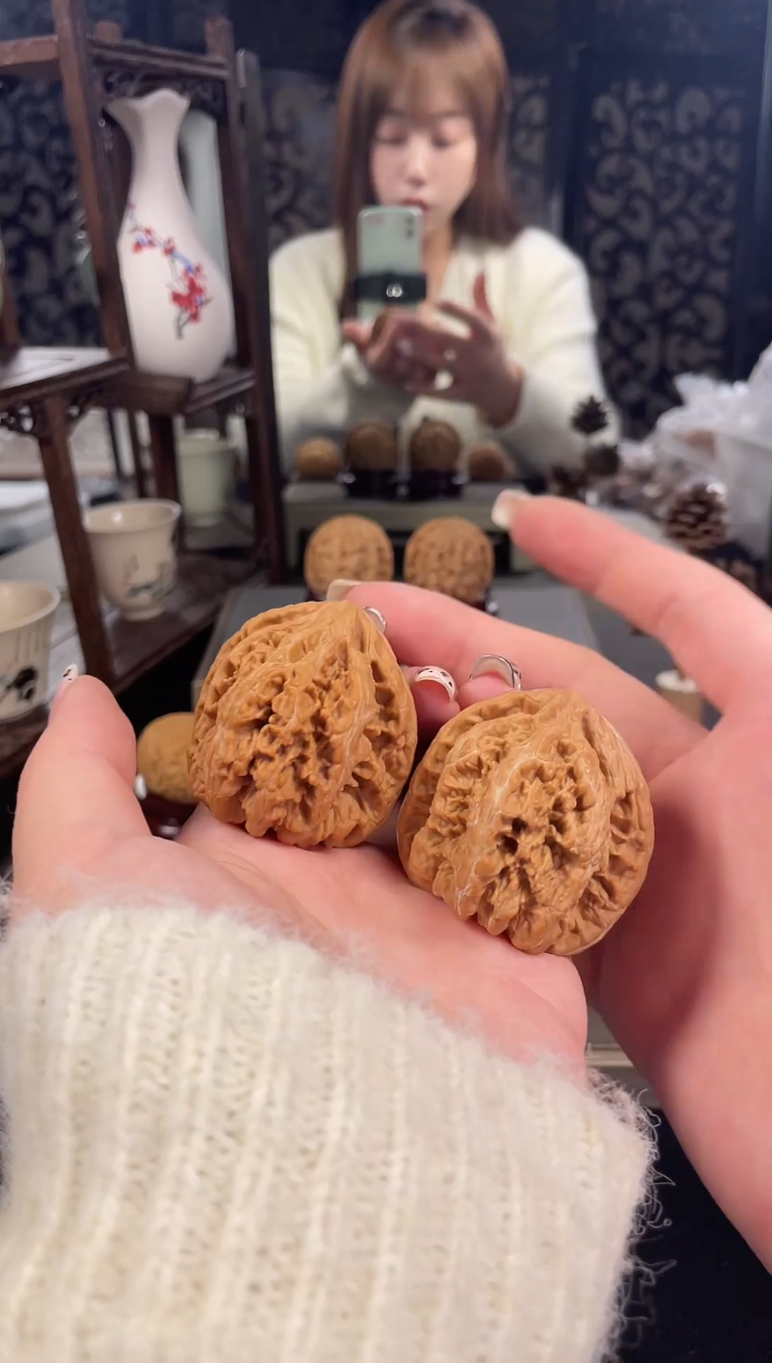 【闪购商品】文玩核桃把件大粗筋44尺-14