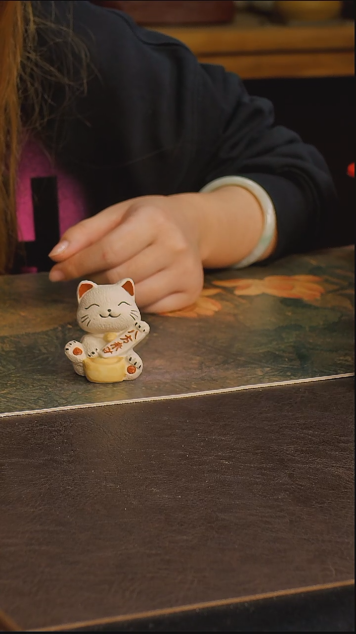紫砂茶宠可爱招财猫茶宠