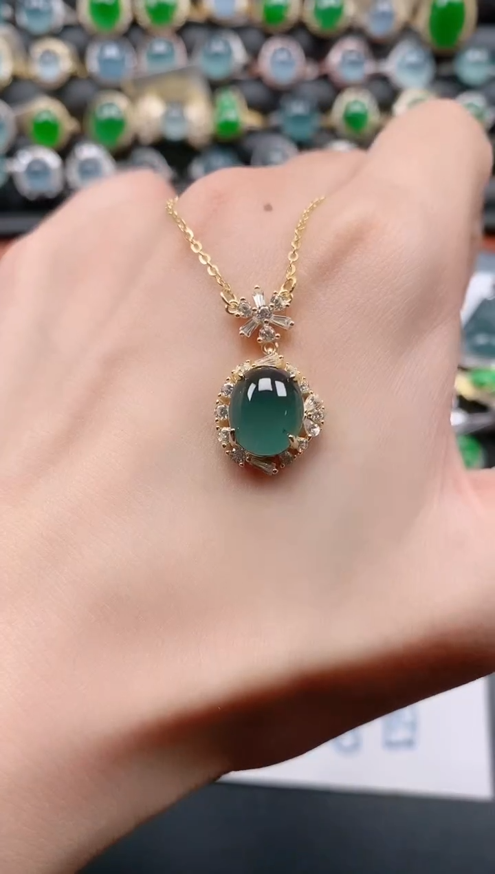 银S925镶嵌戒指翡翠111